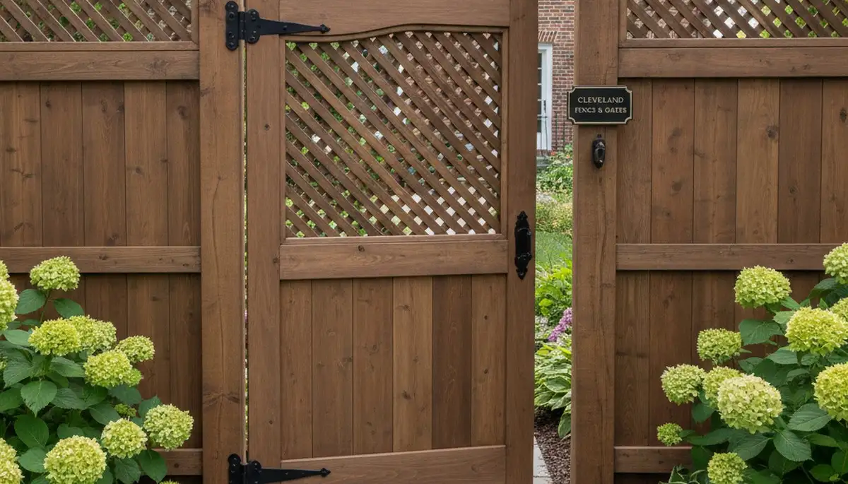 Custom gate and fence installation by professional landscapers in Cleveland, OH enhancing curb appeal