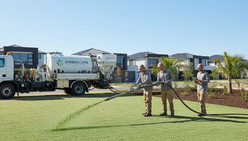 Professional hydroseeding service for lush green lawns in Cleveland, OH by Chop Chop Landscaping