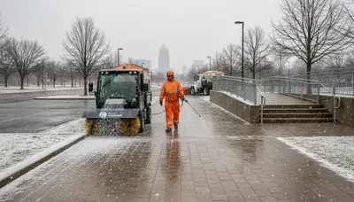 Professional de-icing and salt treatment on walkways by Chop Chop Landscaping in Cleveland, OH