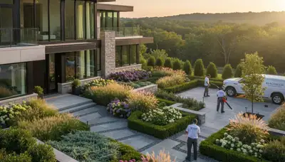 Landscaping crew serving Cleveland, OH with professional lawn and landscape services