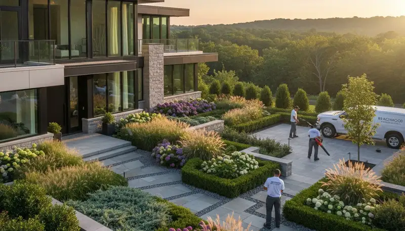 Landscaping crew serving Cleveland, OH with professional lawn and landscape services