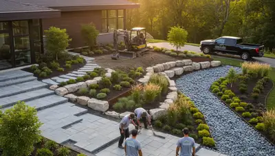 Landscaping crew serving Cleveland, OH with professional lawn care and outdoor maintenance services