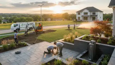 Landscaping team serving Cleveland, OH with professional lawn and landscape maintenance services