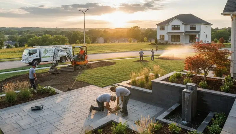 Landscaping team serving Cleveland, OH with professional lawn and landscape maintenance services