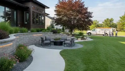Landscaping crew serving Cleveland, OH with professional lawn and landscape maintenance services