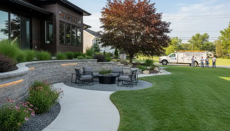Landscaping crew serving Cleveland, OH with professional lawn and landscape maintenance services