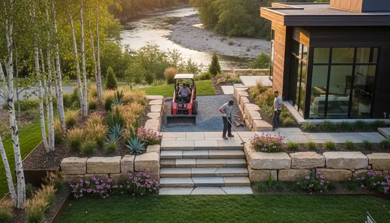 Landscaping team serving Cleveland, OH with professional lawn care and outdoor property maintenance