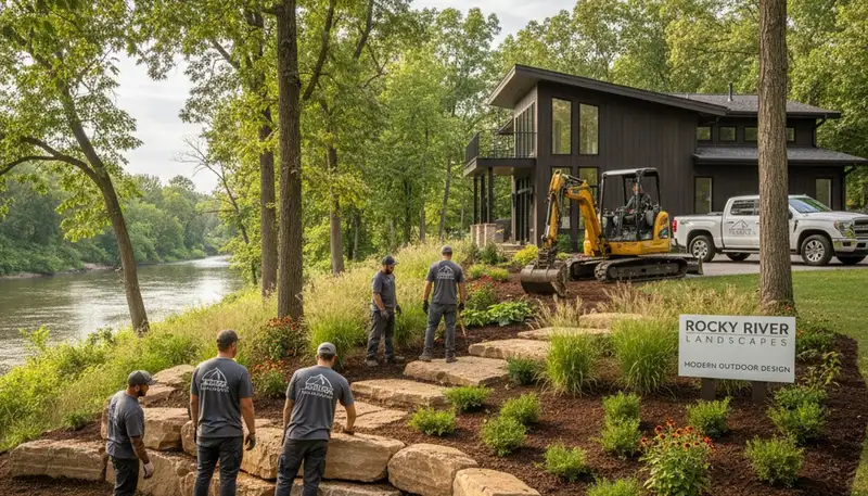 Landscaping crew serving Cleveland, OH with professional lawn and yard care services