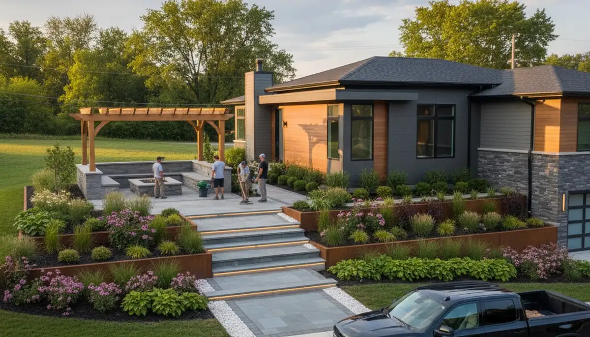 Landscaping crew serving Cleveland, OH with professional lawn and garden care