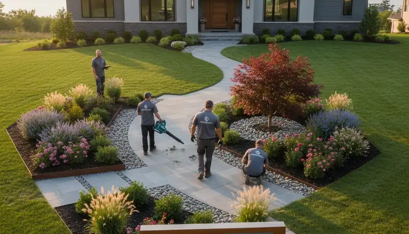 Landscaping team serving Cleveland, OH with professional lawn care and landscape maintenance services